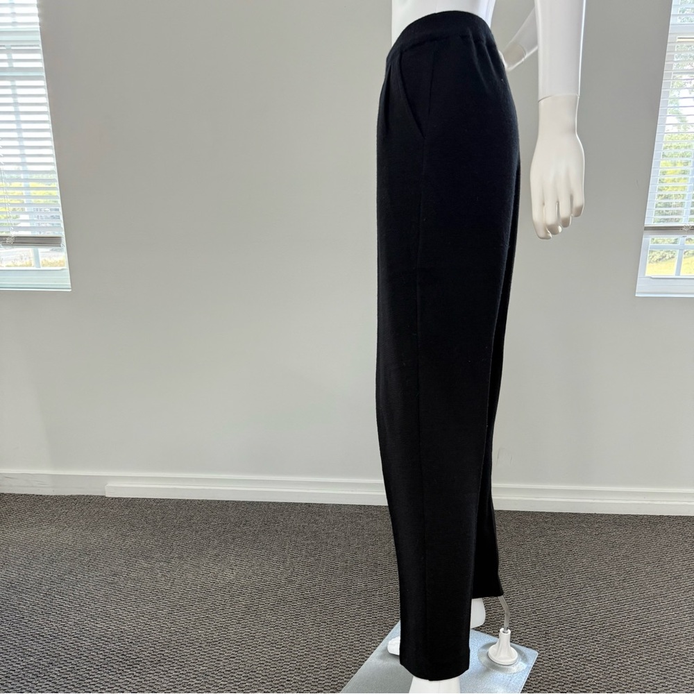Peter Nygard Black Knit Merino Wool Trousers - Picture 7 of 10